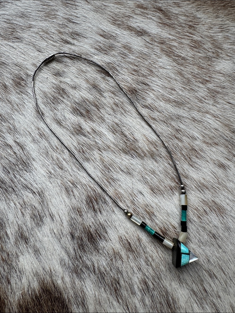 Handcrafted Turquoise Inlay Pendant Necklace - Women Jewelry